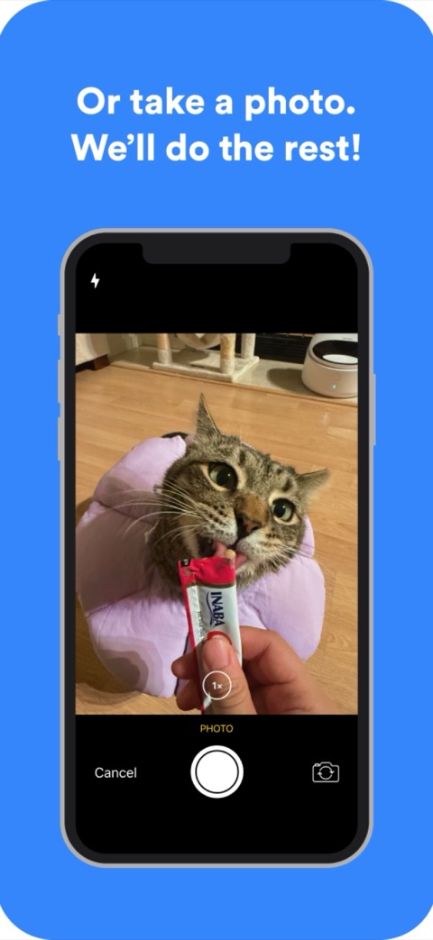 Scanning pet food with the camera for instant calorie estimates